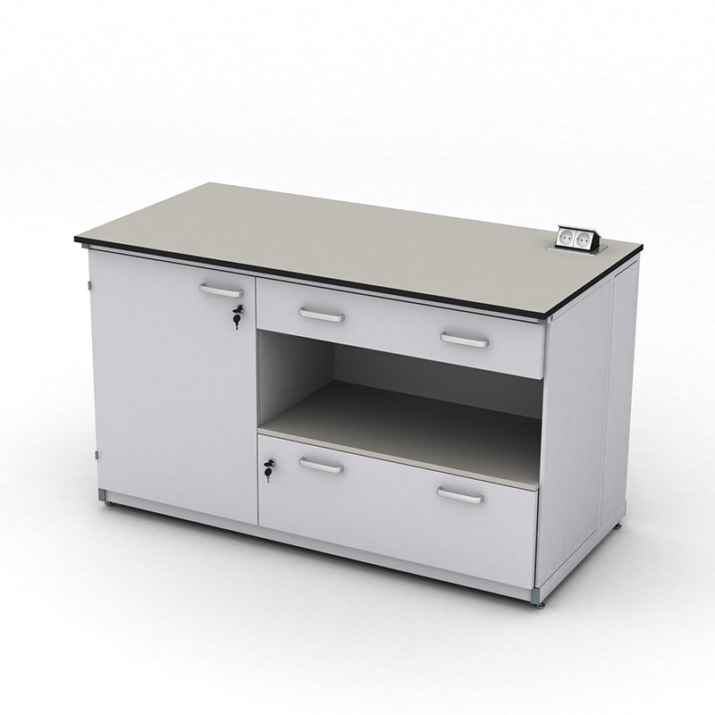 Cтіл демонстраційний лабораторний ЕКСПЕРТ з розетками. тумбою та шухлядами, Д-1500 мм, HPL-пластик, арт. 41-08.523